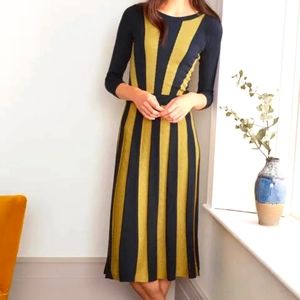 Martha Sparkle Knitted Dress, Navy & Gold